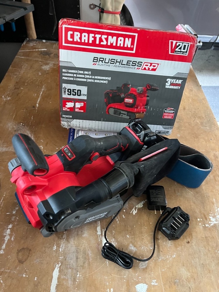 CRAFTSMAN V20 Brushless RP Cordless Belt Sander CMCW223B 20V + BATTERY & CHARGER