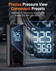 WOLFBOX MegaFlow 24 Pro 12000mAh&150PSI Tire Inflator Portable Air Compressor