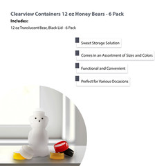 CV: 12 Ounce Cloudy Bear w/ Black Flip Top Lids – BPA Free, Hand Wash Only – 6pk