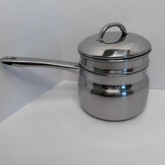 Stainless Steel Double Boiler 3 Pc Metro Made In Korea Used Good Cond Vintage