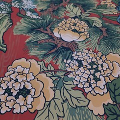 CY1541 red green Dynasty asian oriental scenic floral branch wallpaper rolls 3D