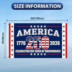 3x5Ft USA 250th Anniversary Flag 1776-2026 250 Years America Single-Sided