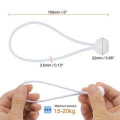 50Pcs Ball Bungee Cords 6″ Heavy Duty Bungee Cord Balls for Tent Holding White