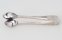 Vintage JL silverplate roped edge pattern 4.25 in Sugar Tongs