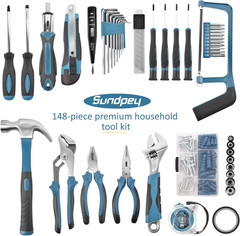 Home Tool Kit 148-Pcs – Household Basic Portable Hand Repair Tool Set with Case