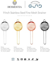 3.3″ Fine Mesh Strainer for Kitchen, 304 Stainless Steel Cocktail Sieve Sifters