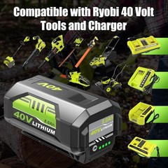8.0Ah Battery 40 Volt for Ryobi 40V Lithium OP40602 Battery with LED / Charger