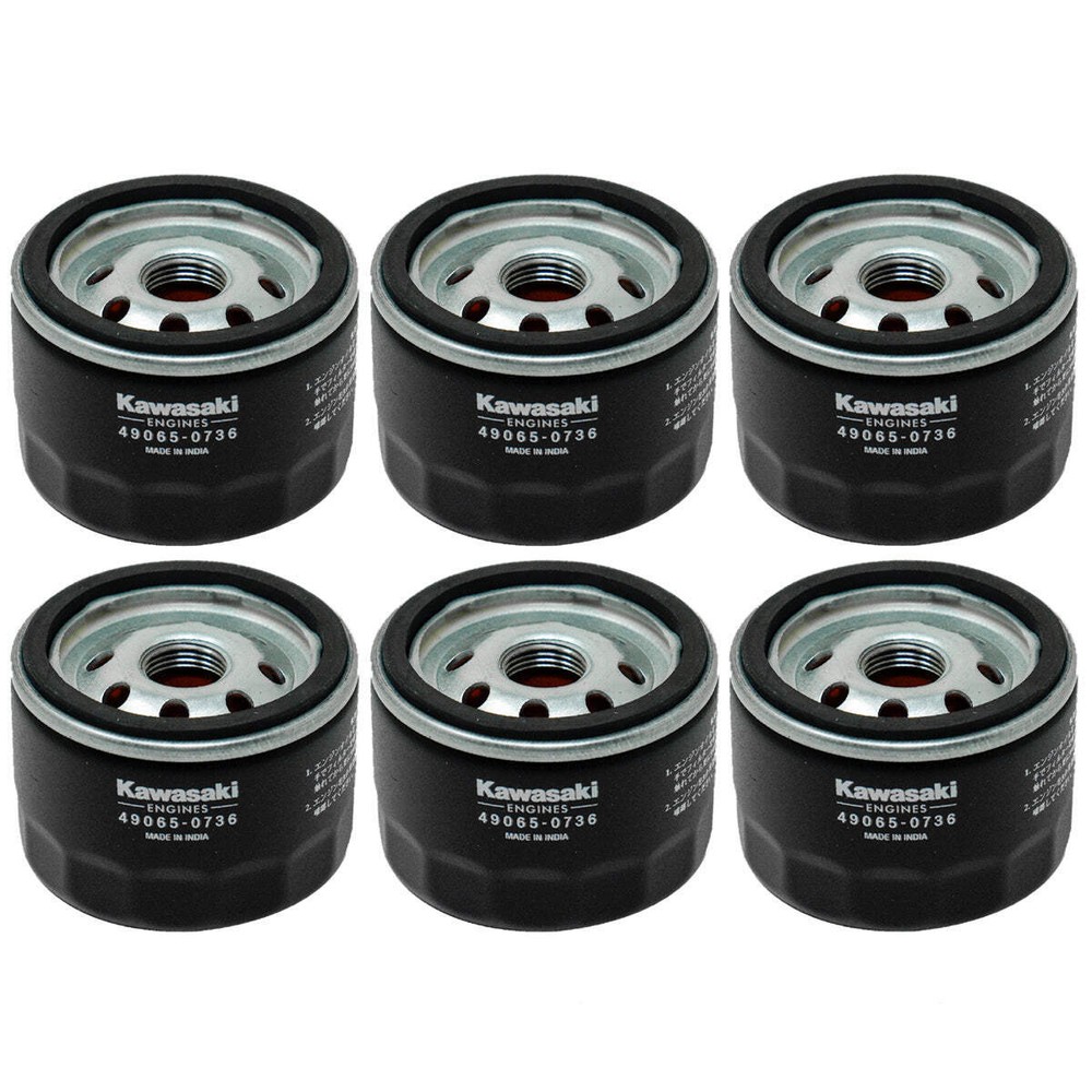 6PK Genuine OEM Kawasaki 49065-0736 Oil Filters 4906-50721 49065-7007