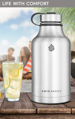 Sports Water Bottle Vacuum Insulated Stainless steel Double Wall Wide mouth 64OZ