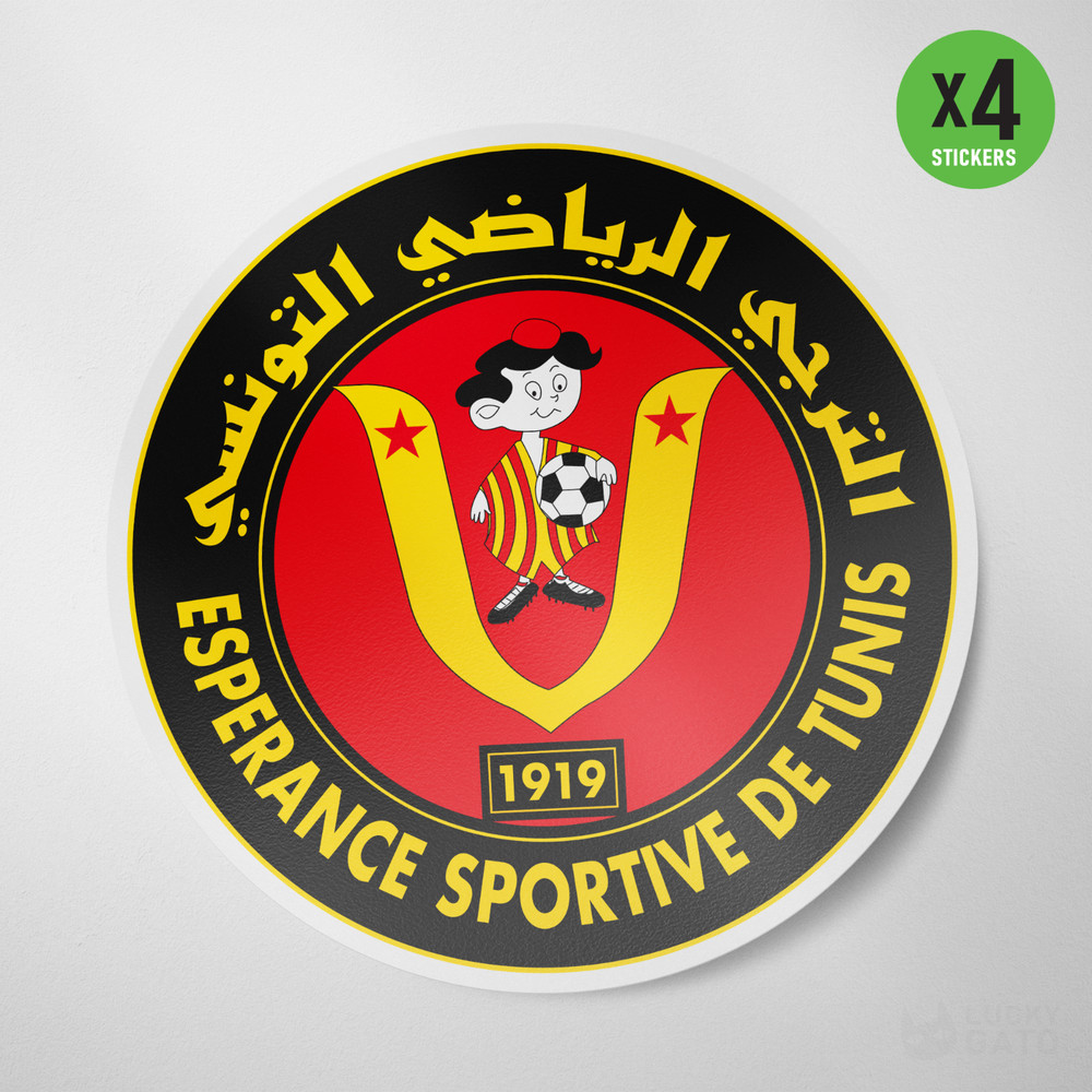 (4 Pack) Esperance Sportive Tunis Tunisia Vinyl Sticker Decal Soccer Taraji EST