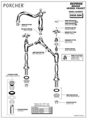 Porcher Chrome Bridge Vessel Faucet A112:18.1M 2.2 GPM 8.3L/Min