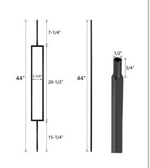 16 Pack Rectangular Hollow Stair Spindles 44 Inches, 1/2″ Iron Balusters for …