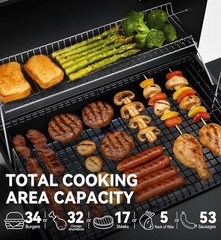 Royal Gourmet CC1830S BBQ Charcoal Grill and Offset Smoker 823 Square Inch Black