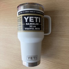Classic White YETI® 30oz Travel – Authentic, Brand New, Stronghold Lid