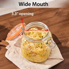Square Fermentation Jar, 1 Liters Glass Fermenting Jar for Making Sauerkraut,…