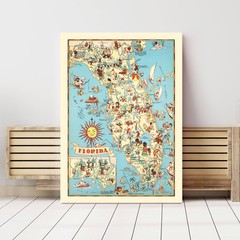 Old Map of Florida 1935 – Vintage Florida Art