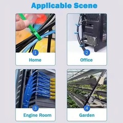 100–500pcs Reusable Cable Ties Nylon Lock Loop Mixed Colors