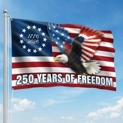 250 Years Anniversary Freedom 4th July Eagle US Flag (24*36 /36*60/ 48*72 Inch)