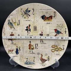 Williams Sonoma Twelve 12 DAYS OF CHRISTMAS 14” Round Cookie Plate Platter Rare