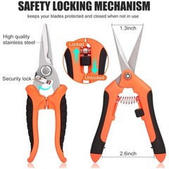 3 Pcs Garden Shears Stainless Steel Gardening Scissors Pruning Shears for Garden