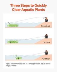 VEVOR Lake Weed Cutter Pond Aquatic Plant Cutting Tool with 37 in Max Cut Width