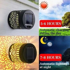 Solar Mandala Mosaic Lights 7 Color Changing Outdoor Solar Fence Decor Lamp
