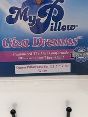MyPillow Giza Dreams Pillowcase Set Queen 21×34 White 400TC 100% Giza Cotton