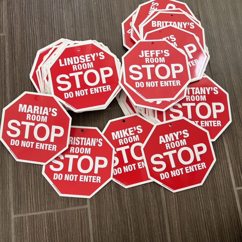 ONE Kids Room 6” Hanging Stop Sign Do Not Enter MANY NAMES AVAILABLE