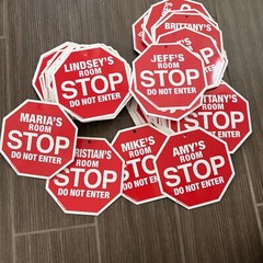 ONE Kids Room 6” Hanging Stop Sign Do Not Enter MANY NAMES AVAILABLE