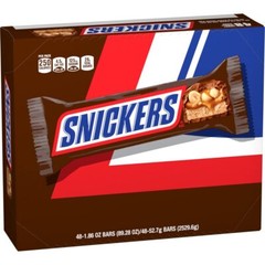 SNICKERS Full Size Bulk Milk Chocolate Candy Bars, 1.86 oz Bar, 48 ct Box