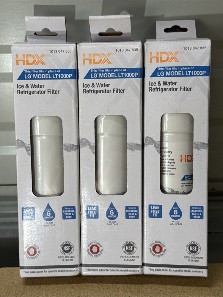 Lot Of 3 HDX EQL-1-S Refrigerator Water Filter Replacements for LG LT1000P NEW
