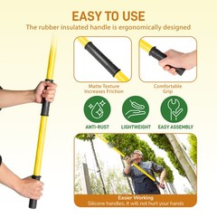 30ft Manual Pole Saw Extendable Tree Pruner Fiberglass Pole Scissors