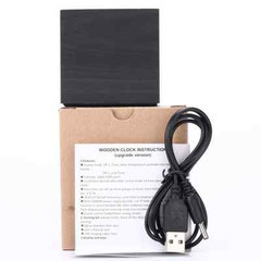 New Modern Wooden Wood Digital LED Desk Alarm Clock Thermometer Timer Calendar