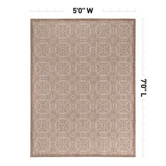 Rugshop Outdoor Rug Transitional Floral Circles Textured Indoor Outdoor Rugs 5×7