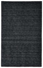 8′ X 11′ Black Wool Hand Woven Area Rug