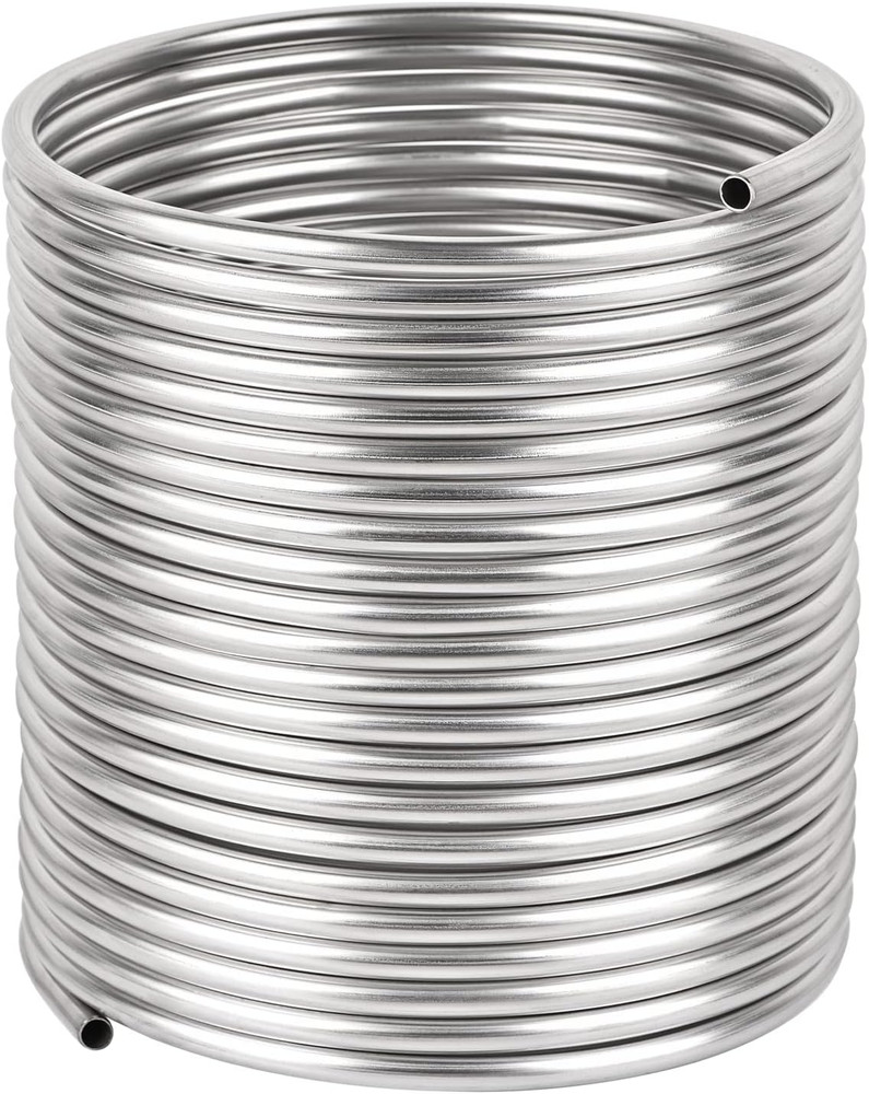 Wort Chiller 3/8″ X 50Ft 304 Stainless Steel Tubing Coil – Food Grade Immersion