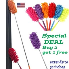 Extendable Soft Microfiber Duster Dusting Brush Cleaning Tool Washable
