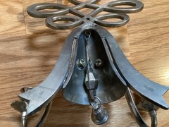 Hand Forged Iron Silver Metal Steel Two Arm Candleholder Wall Sconce