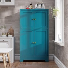 Elegro Metal Pantry Cabinet, Tall Kitchen Pantry Storage Cabinet with 4 Doors