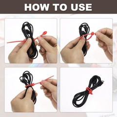 20pcs Silicone Cable Ties 6″ Rubber Reusable Twist Zip Ties Black
