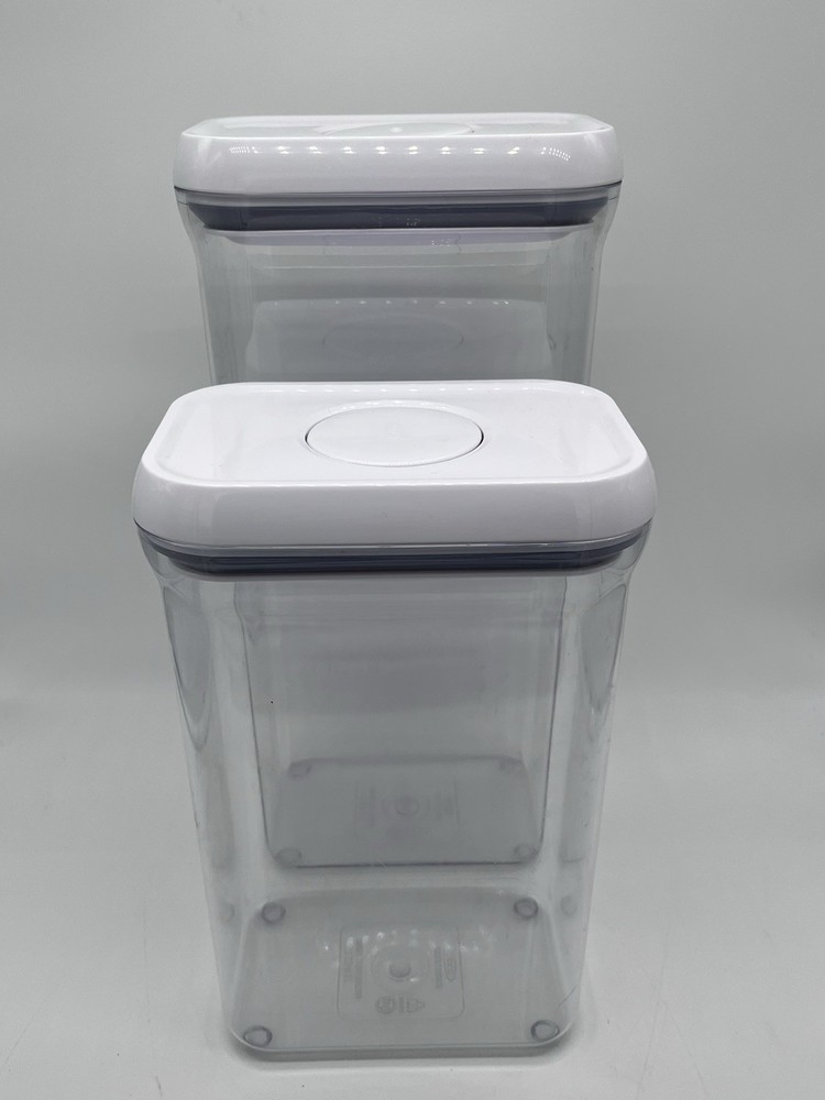 OXO Good Grips POP 3.4 & 2.5 qt Rectangular Plastic Snap Lid Containers Set of 2