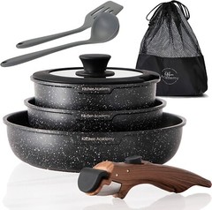 Pots and Pans Set Nonstick Kitchen Induction Cookware Set Granite Coated Pot Set