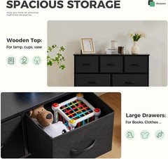 Dressers for Bedroom Storage 7-Fabric Drawers Dresser Tower Organizer TV Stand