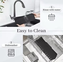 Foldable Silicone Sink Faucet Mat, Self-Draining, 29.5 x 6.02 in