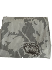 Pottery Barn Mum Gray White Floral Organic Cotton Duvet Cover King Pre-owned EC