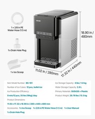 VEVOR Water Dispenser with Ice Maker 3-in-1 Countertop Water Cooler for Home
