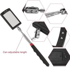 Inspection Mirror LED Lighted Mechanic Telescoping illuminate Swivel Extendable