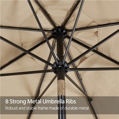 7.5/9/10/11FT Patio Umbrella Market Table Umbrella Outdoor w/Push Button Tilt