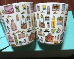 Tiffany & Co. China Mug Cup 5th Avenue Bone 2pcs with gift box