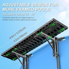 Swim Up Bar Table for Above Ground Pools – 49.4″×9.6″ Galvanized Iron Black